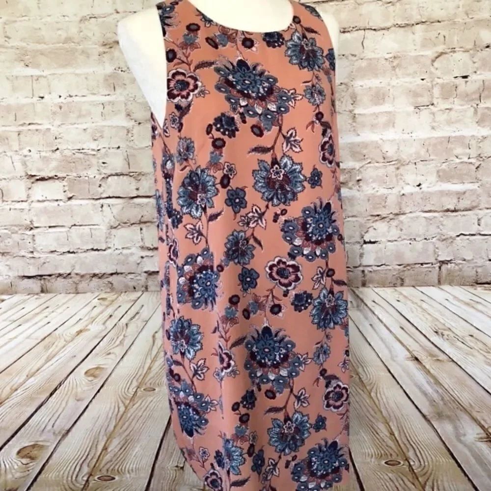 Pink Rose sleeveless floral shift dress